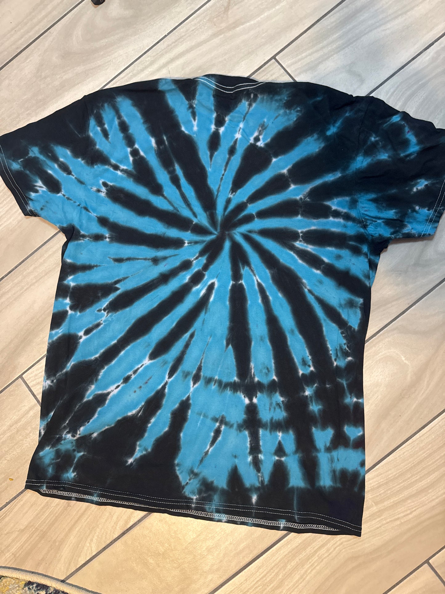 Blue and black liquid dye