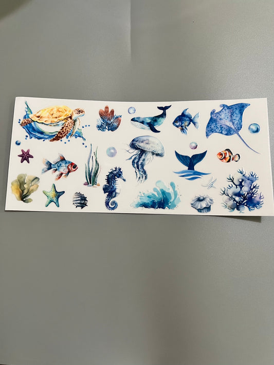 Sea animals Lg decal