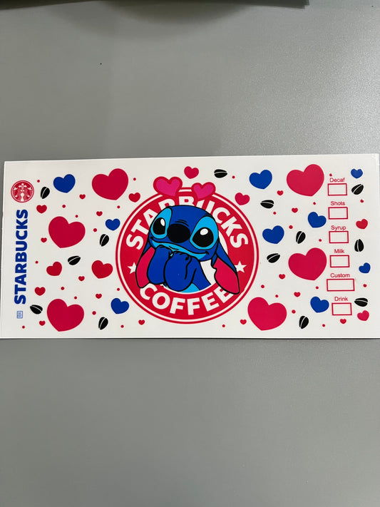 Stitch/Starbucks Lg decal