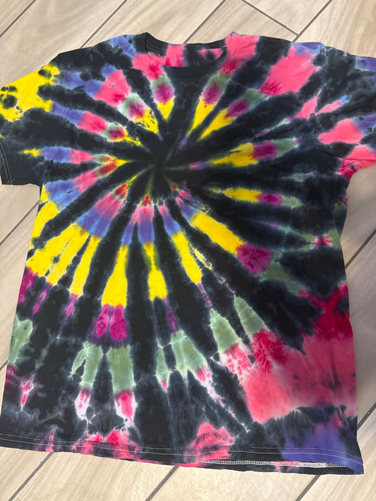 Spiral with black and rainbow