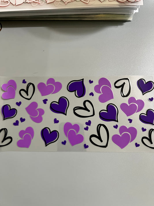 Purple Hearts Lg decal