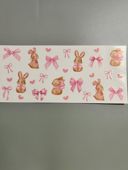 Bows with bunnies Lg decal