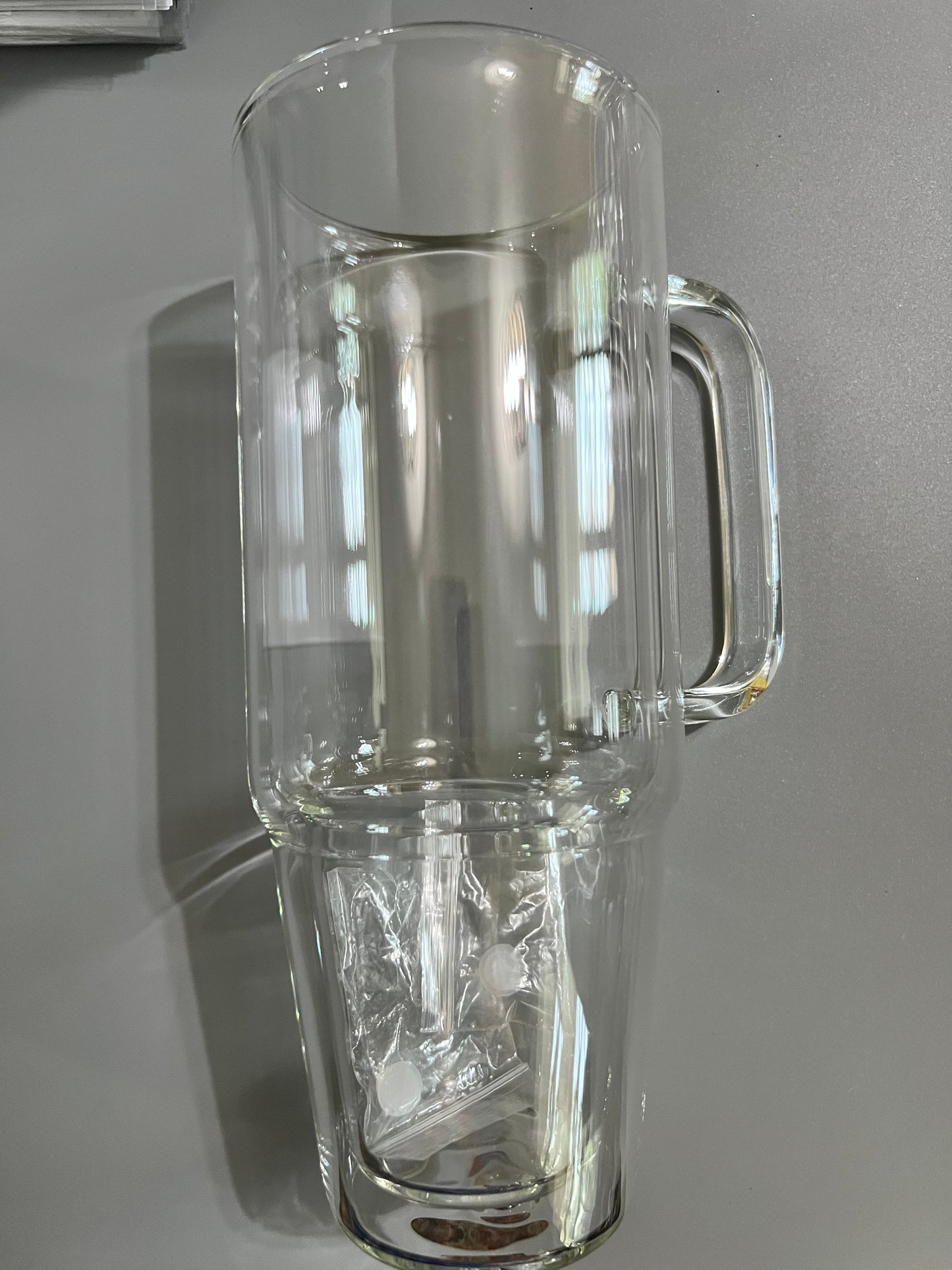 24oz glitter glass tumbler
