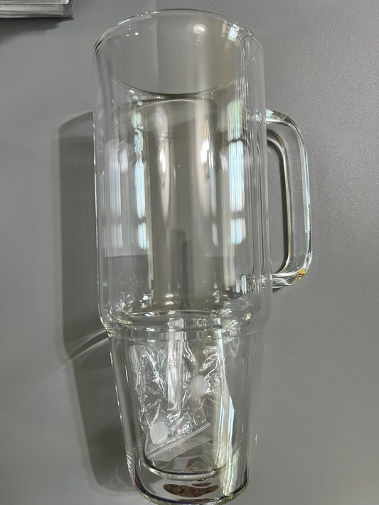 24oz glitter glass tumbler
