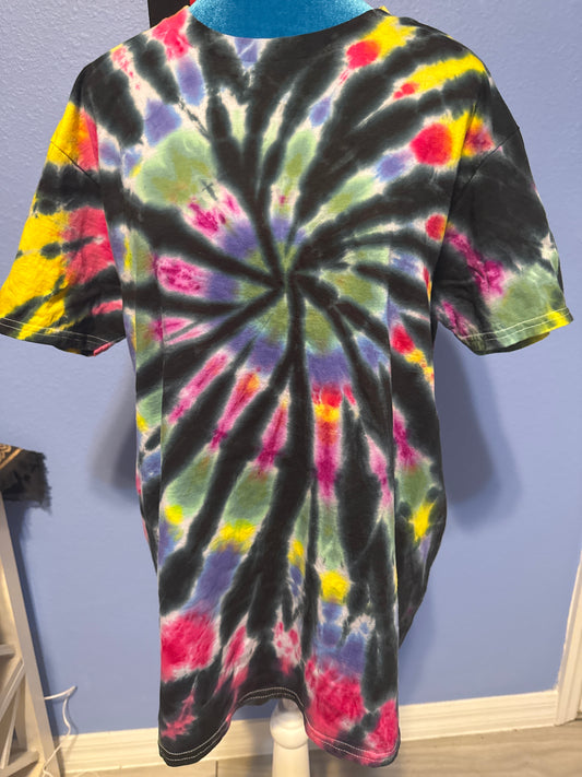 Spiral rainbow tie dye shirt