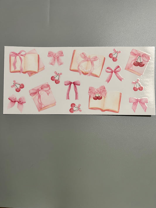 Bows with books Lg decal