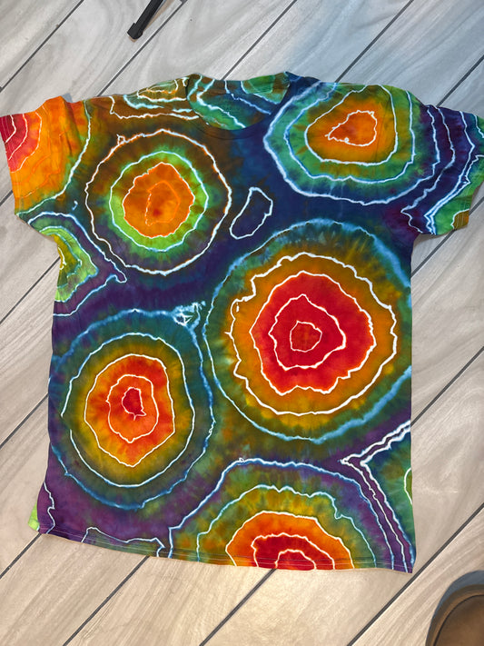 Rainbow ice dye geode