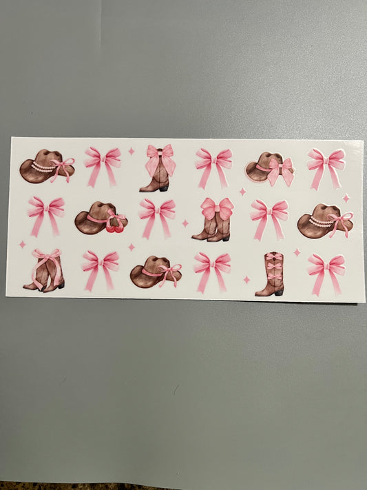 Bows with hats and boots Lg decal