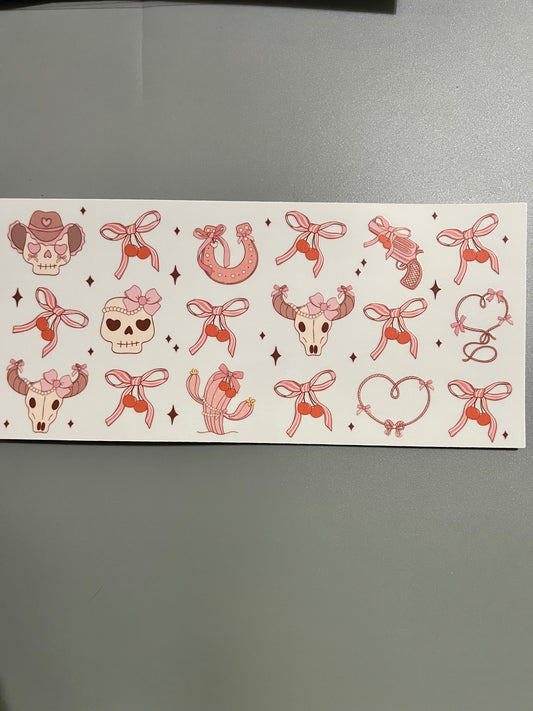 Bows with skulls Lg decal