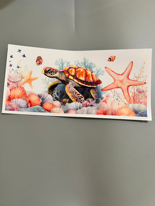 Turtle and starfish Lg decal