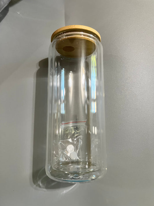 16oz glass snow globe tumbler